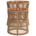 vidaXL Tables d'appoint de jardin 2Pièces dessus en bois beige poly rotin