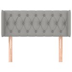 vidaXL Tête de lit avec oreilles Gris clair 93x16x78/88 cm Tissu