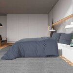 vidaXL Ensemble de housse de couette Anthracite 155x220 cm Microfibre