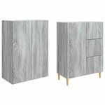 vidaXL Ensemble de Meubles 2 Pièces Sonoma gris 66 x 34 5 x 90 cm
