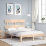 vidaXL Cadre de lit avec tête de lit 120x200 cm bois massif