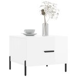 vidaXL Tables basses 2 Pièces blanc brillant 50x50x40cm bois d'ingénierie