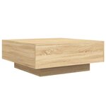 vidaXL Table basse avec lumières LED chêne sonoma 80x80x31 cm