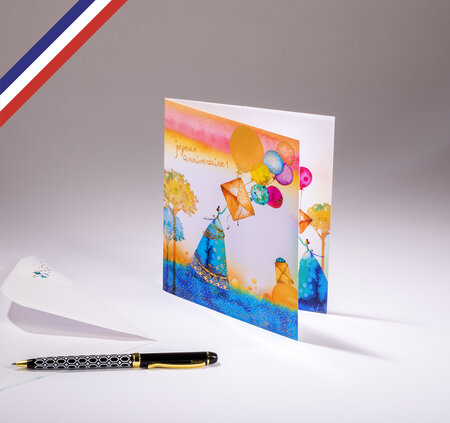 Carte double comme un rêve créée et imprimée en france sur papier certifié pefc - joyeux anniversaire