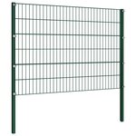 vidaXL Panneau de clôture avec poteaux Fer 1 7 x 1 2 m Vert