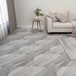 vidaXL Dalles de plancher autoadhésives 20 Pièces PVC 1 86 m² gris rayé