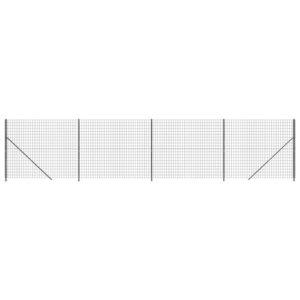 vidaXL Clôture en treillis métallique avec bride anthracite 1 8x10 m