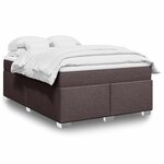 vidaXL Sommier à lattes de lit avec matelas Marron foncé 140x190 cm