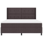vidaXL Lit à ressorts avec matelas Marron foncé 180 x 200 cm tissu