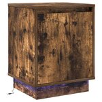 vidaXL Table de chevet avec lumières LED Chêne fumé 39x34 5x50 cm