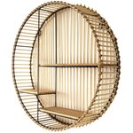 Etagère ronde en métal et mdf java