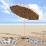 vidaXL Parasol de plage Marron Ø 160 x 196 cm Acier