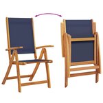 vidaXL Chaises pliables de jardin lot de 8 bois d'acacia et textilène
