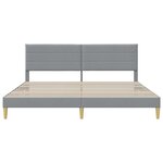 vidaXL Cadre de lit avec tête de lit Gris clair 180 x 200 cm Tissu