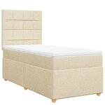 vidaXL Sommier à lattes de lit avec matelas Crème 90x200 cm Tissu