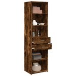 vidaXL Buffet haut chêne fumé 50x42 5x185 cm bois d'ingénierie
