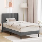 vidaXL Cadre de lit avec tête de lit Gris foncé 80 x 200 cm Velours