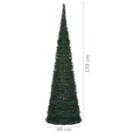 vidaXL Sapin de Noël with LED String Lights Vert 150 x 150 cm PVC