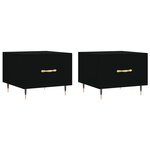 vidaXL Tables basses 2 Pièces noir 50x50x40 cm bois d'ingénierie