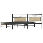 vidaXL Cadre de lit en métal sans matelas chêne sonoma 193x203 cm