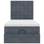 vidaXL Cadre de lit ottoman et matelas gris foncé 90x200 cm velours