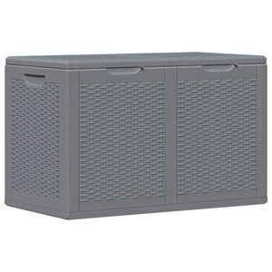 vidaXL Boîte de rangement de jardin gris PP rotin 180 L