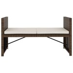 vidaXL Salon de jardin 5 Pièces avec coussins Résine tressée Marron