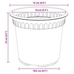 vidaXL Pot à fleurs rond 24 Pièces Rouge brique Ø 15 x 12 cm Plastique