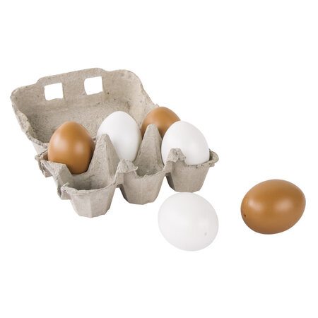 Oeufs en plastique brun/blanc + carton