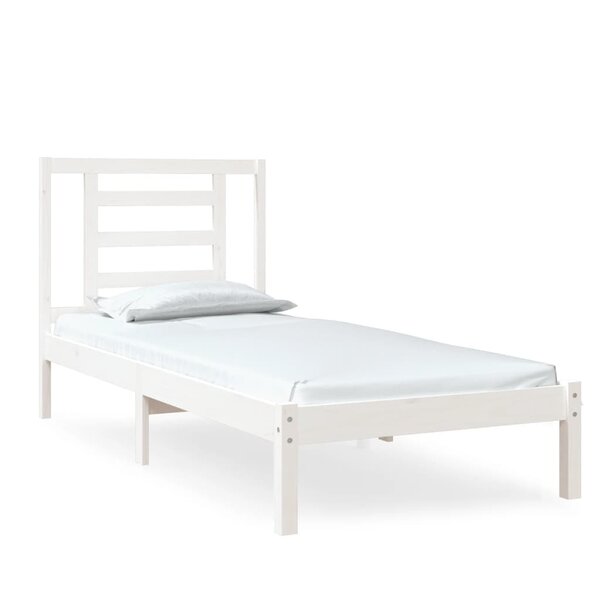 vidaXL Cadre de lit sans matelas blanc 75x190 cm bois massif