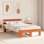 vidaXL Cadre de lit Marron 140 x 190 cm Bois de pin massif