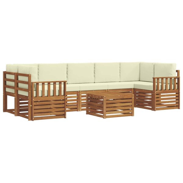 vidaXL Ensemble de canapés d'extérieur 8 Pièces Naturel et Crème