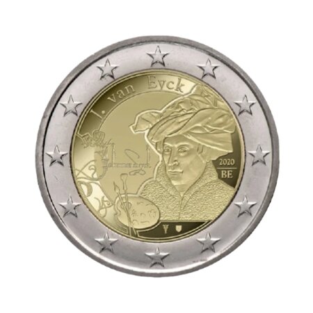 Pièce commémorative 2 euros - Belgique 2020 - Jan van Eyck