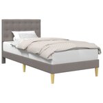 vidaXL Cadre de lit avec tête de lit Taupe 90 x 200 cm Tissu