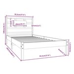 vidaXL Cadre de lit Blanc Bois massif 90x200 cm