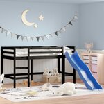 vidaXL Lit mezzanine enfants toboggan 90x200 cm bois pin massif