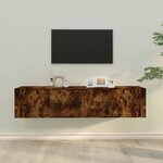 vidaXL Ensemble de meubles TV 3 Pièces Chêne fumé Bois d'ingénierie