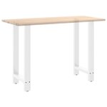 vidaXL Pieds de table de bar Blanc 2 pièces 40 x (90-91) cm Acier