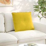 vidaXL Coussin de Dos Jaune 60 x 50 cm Tissu en velours côtelé