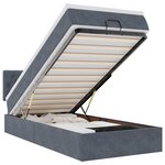 vidaXL Cadre de lit ottoman avec matelas gris foncé 80x200 cm velours