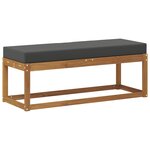 vidaXL Banc de jardin Naturel et Anthracite 115 x 43 x 45 cm