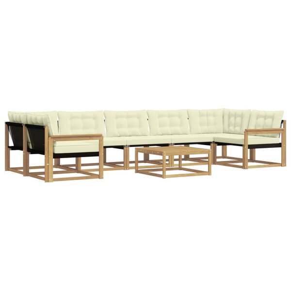 vidaXL Ensemble de canapés d'extérieur 8 pc Blanc et crème