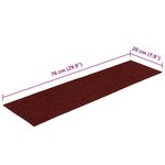 vidaXL Tapis d'escalier autocollants Rectangulaire 15Pièces 76x20cm Rouge
