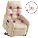 vidaXL Fauteuil inclinable de massage électrique beige microfibres