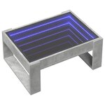 vidaXL Table basse avec LED infini gris béton 70x53x30 cm