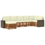 vidaXL Ensemble de canapés d'extérieur 7 pc Naturel et Crème