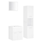 vidaXL Ensemble de meubles de salle de bain Blanc Aggloméré