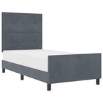 vidaXL Lit à ressorts avec tête de lit Gris foncé 90 x 190 cm Velours