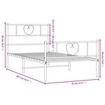 vidaXL Cadre de lit métal sans matelas avec pied de lit noir 90x200 cm