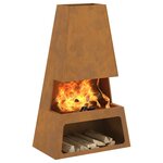 vidaXL Braise Marron 60 x 35 x 100 cm Acier Corten